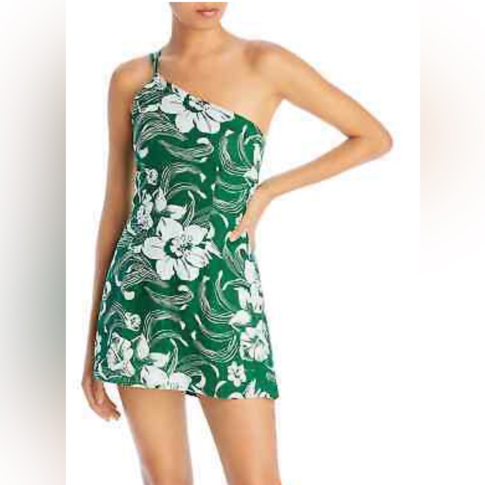 Faithful the Brand Zippora One-Shoulder Mini Shift Dress in Camara Floral Print